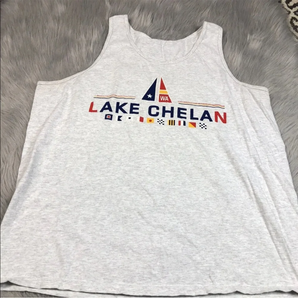 Vintage Lake Chelan Eastern Washington Gray Sail Novelty Tank Top